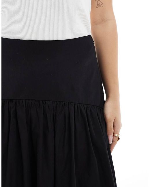 ASOS Maxi Rok Met Verlaagde Taille in het Black