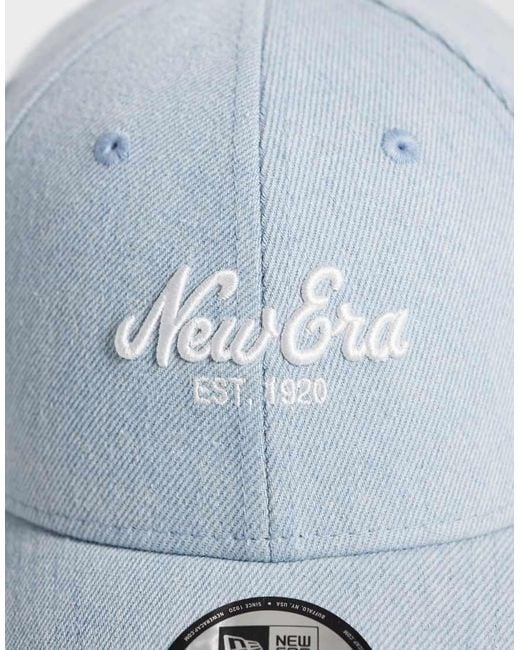 KTZ Blue 9forty Slogan Logo Denim Cap for men