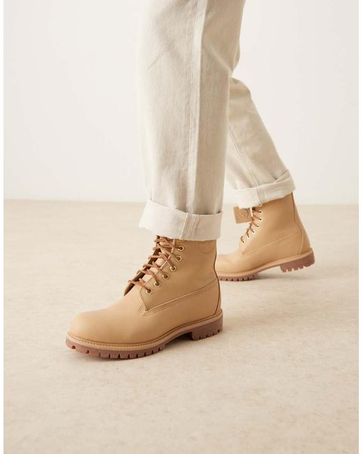 Botas De 8" Impermeables Con Cordones Y Acabado Granulado De -Neutro Timberland de hombre de color Natural