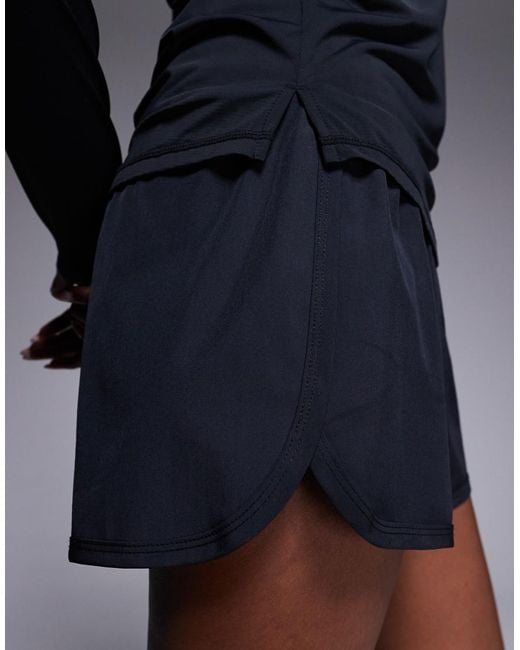 4505 Gray High Waist Woven Running Shorts With Zip Phone Pocket