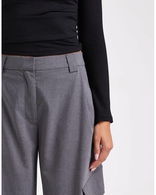 ASOS Gray Tailored Utility Barrel Trouser
