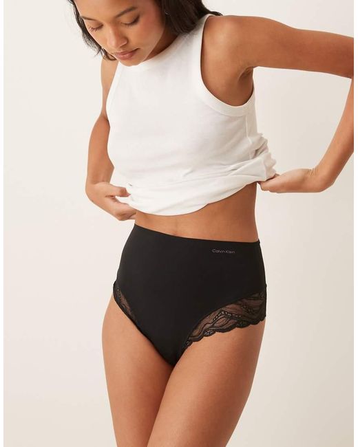 Calvin Klein White Shapewear Sensual Stretch Lace Lingerie Thong