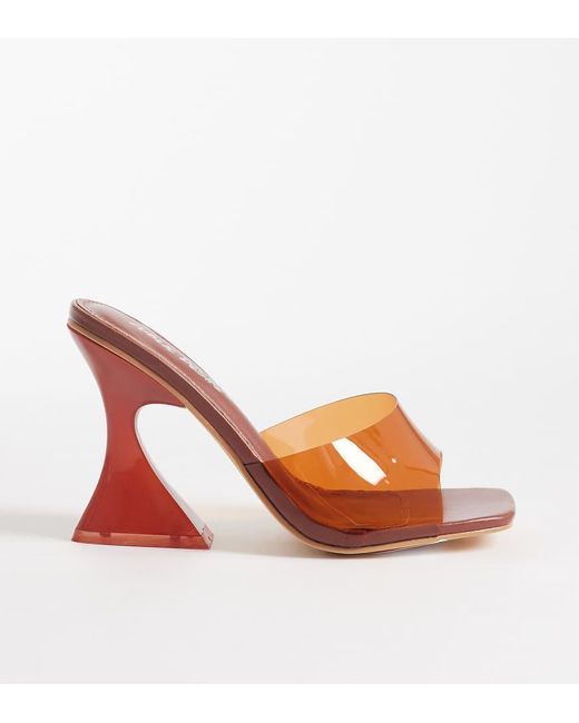 Public Desire Metallic Curved Heel Clear Heeled Sandals