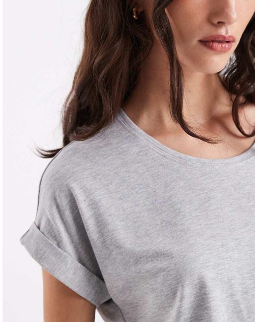 ONLY Gray Soft Round Neck T-shirt