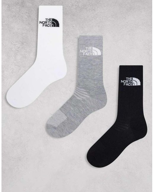 The North Face White Simple Dome 3 Pack Logo Socks