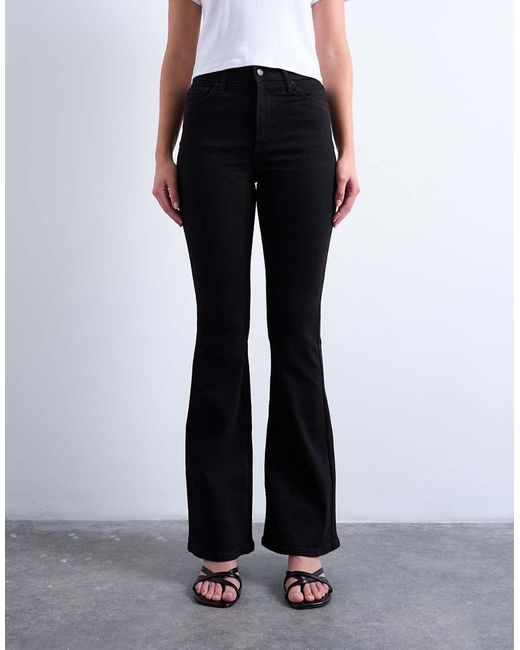 TOPSHOP Black Jamie Flare High Rise Jean