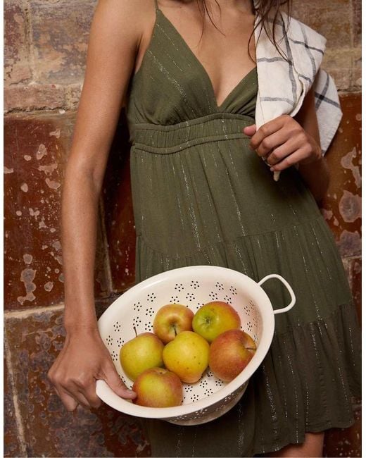 Stradivarius Green Short Dress With Open Back