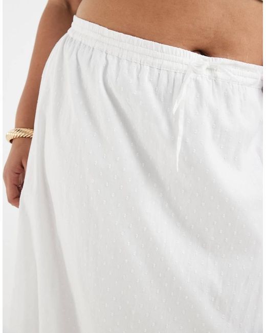 Vero Moda White Textured Boho Maxi Skirt