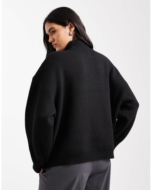 ASOS Women's Black Extreme Boxy Sweater With Funnel Neck