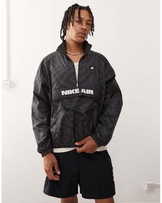 Nike Black Air Woven Half Zip Jacket for men