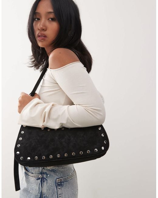 Weekday Black – schultertasche aus wildlederimitat