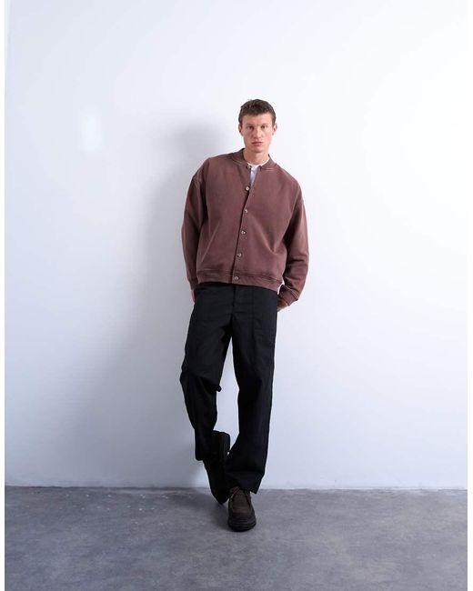 Topman Oversized Bomberjack in het Purple voor heren
