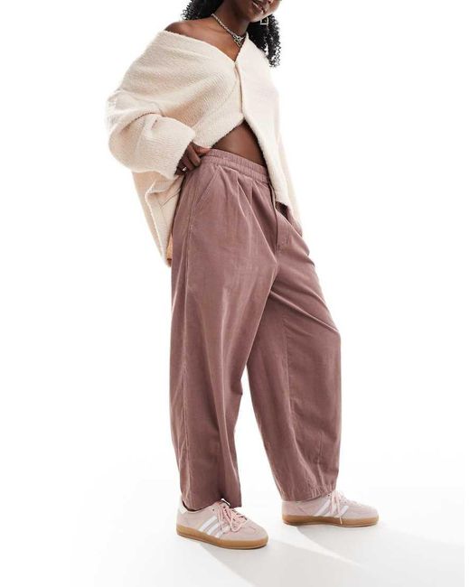ASOS Purple Cord Cropped Balloon Trousers
