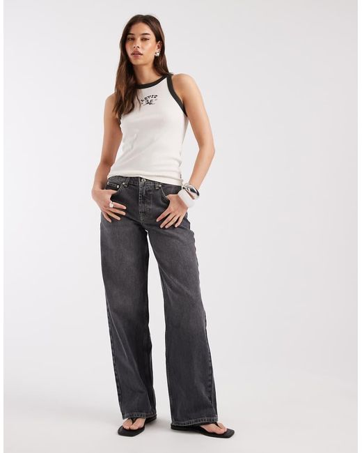 Levi's White Graphic Ribbed Racer Vest