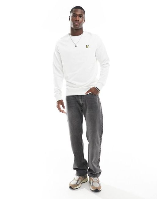 Lyle & Scott White Crew Neck Sweatshirt for men
