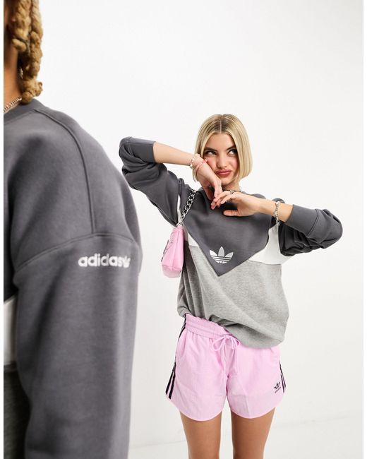 Sudadera multicolor unisex con panel reflectante next adicolor Adidas Originals de color Gray