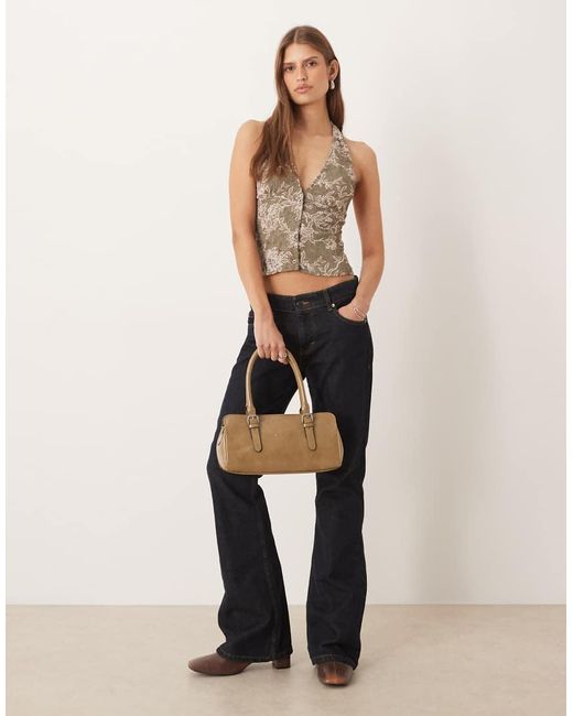 Motel Natural Mabli Textured Halter Neck Top