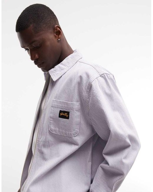 Stan Ray Purple Zip Up Hickory Stripe Jacket for men