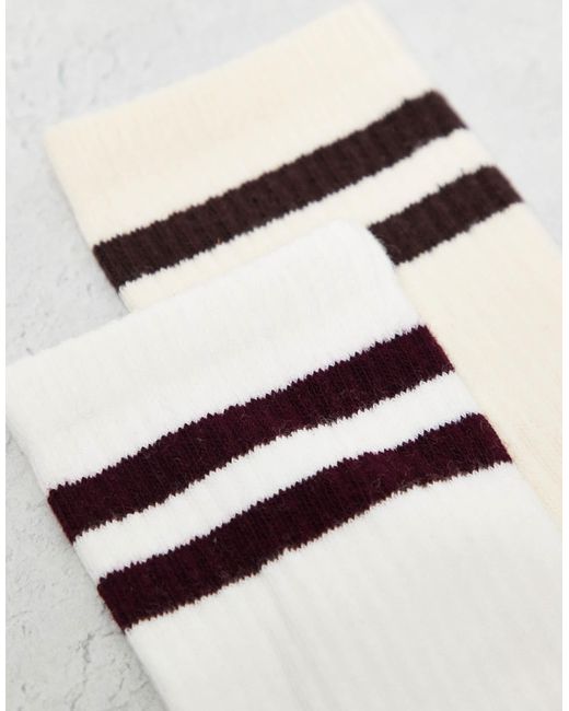 TOPSHOP Natural – 2er-pack sportliche, gerippte socken