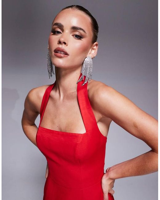 Forever New Red Structu Mini Dress