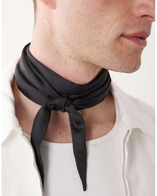 ASOS Brown Triangle Satin Neck Scarf for men