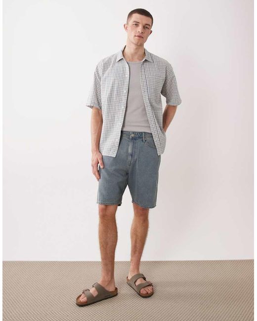 JJ Rebel Gray Relaxed Denim Shorts for men