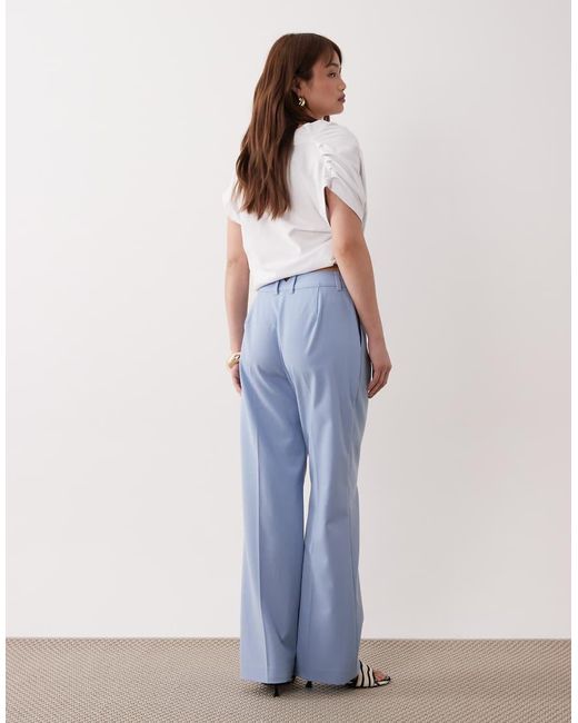 ASOS Blue Petite Tailored Slim Straight Trousers