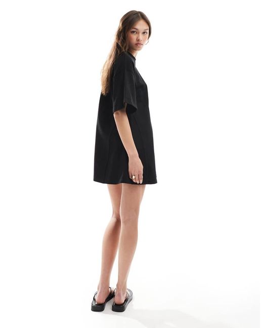 ASOS Black Crochet T-shirt Mini Dress