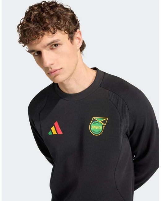 Adidas Originals Blue Jamaica X Bob Marley Tiro Tech Crew Sweatshirt for men