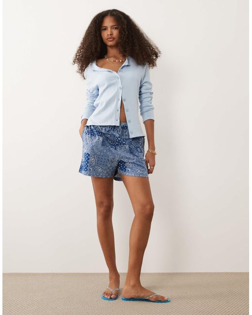 Threadbare Blue Jersey Pull On Shorts With Drawstring
