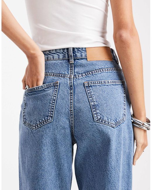 ASOS Blue High Rise Relaxed Mom Jeans