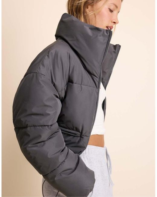 Stradivarius Natural Basic Hooded Padded Jacket