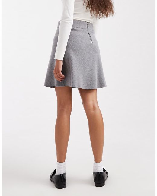 Vero Moda Gray Knit Flippy Mini Skirt