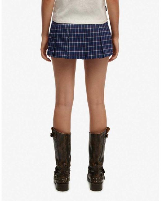 Superdry Blue Mini Pleated Skort