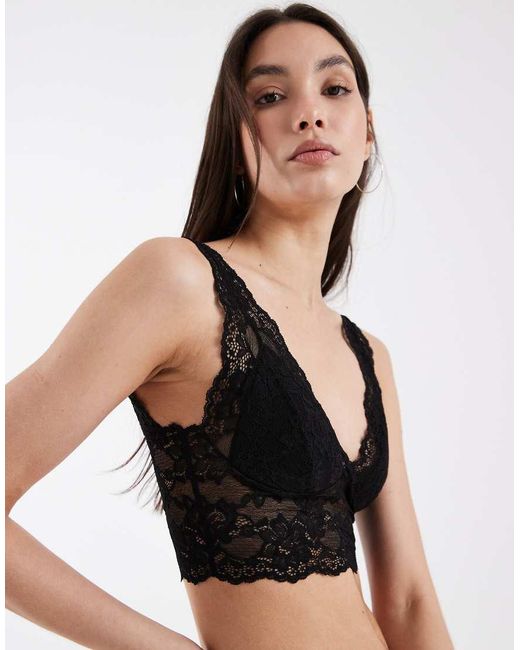Pieces Black Lace Bralette
