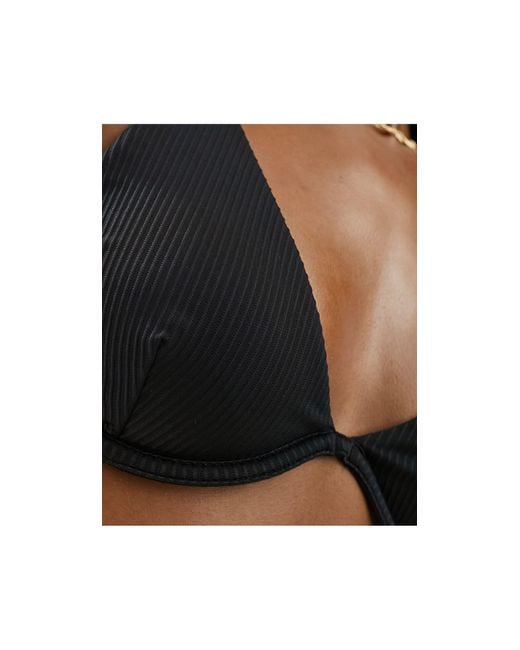 Hollister Brown Ribbed Underwire Bikini Top