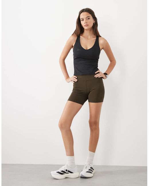 4505 Black Fuller Bust Active V-Neck Racer Back Vest With Inner Bra