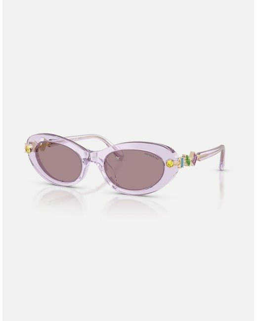 Swarovski Pink Oval Sunglasses With Lens