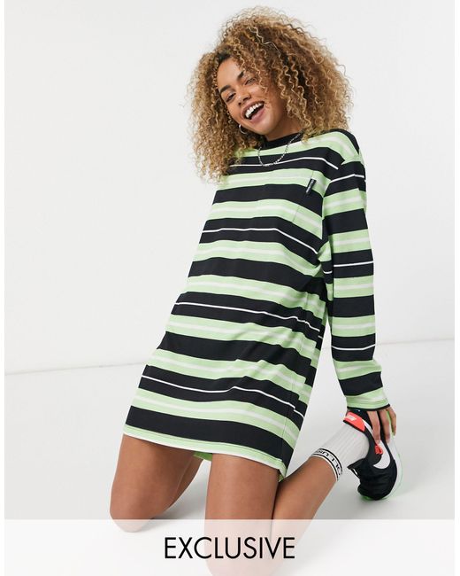 Collusion Pique Stripe Pocket Detail 