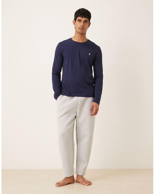 Polo Ralph Lauren Blue Cotton Jersey Lounge Long Sleeve T-shirt for men