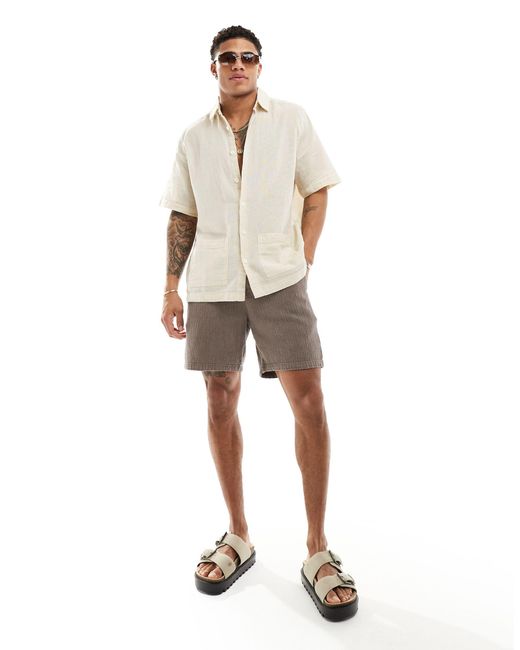 Camisa color polvoriento holgada con bolsillos ASOS de hombre de color Natural