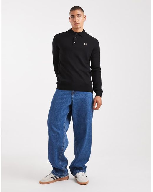 Fred Perry Gebreide Polotrui in het Blue voor heren