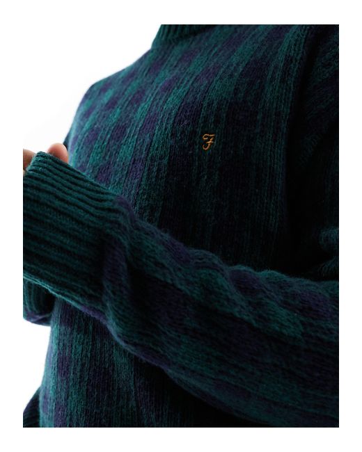 Farah Blue Mossmun Knitted Jumper for men