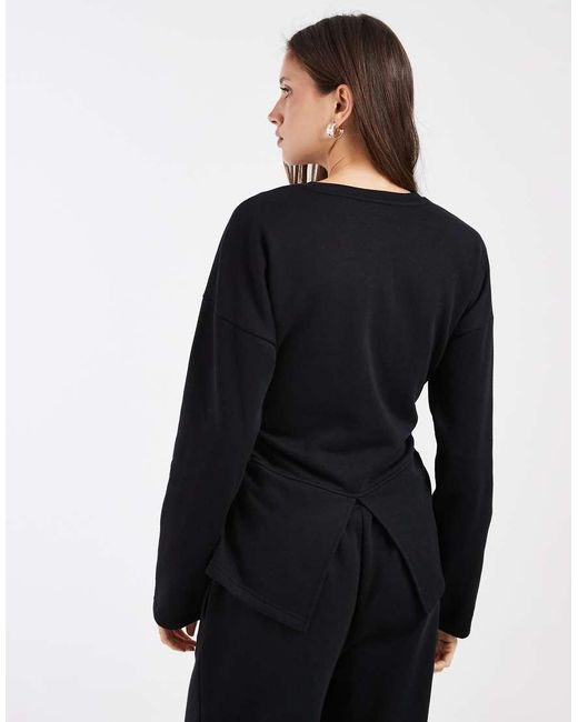 Vero Moda Black Cinched Waist Sweatshirt Co-ord
