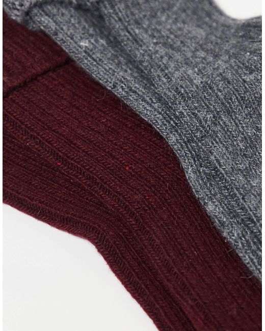 ASOS Brown 2 Pack Wool Boot Ankle Socks