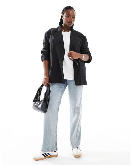 Collusion Black Plus Relaxed Oversized Blazer Co-ord