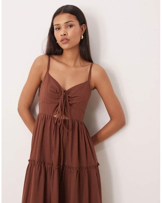 esmé studios Brown Tiered Maxi Beach Dress