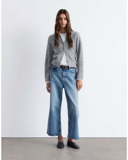 & Other Stories Blue – strickjacke aus alpaka und wolle