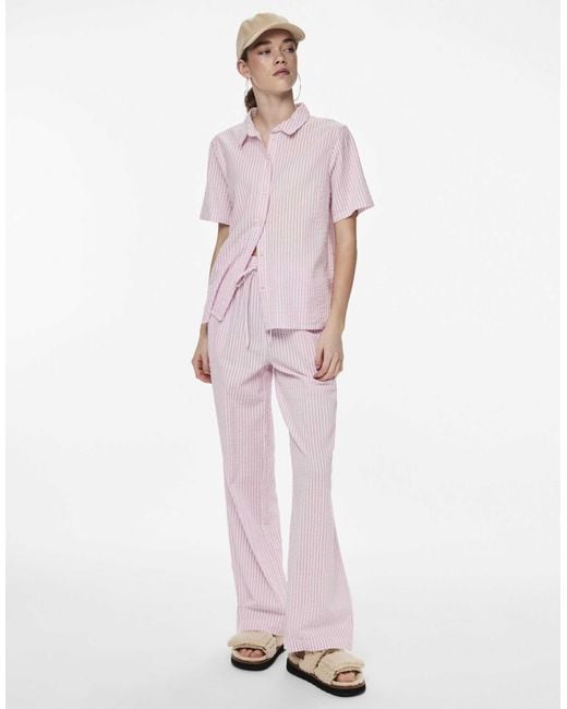 Pantalon - lavande pastel Pieces en coloris Pink