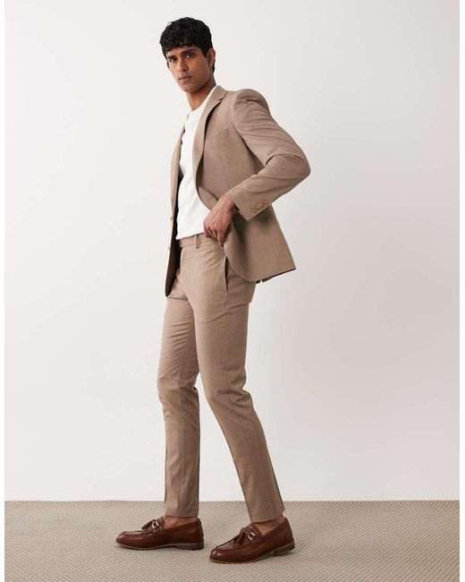 ASOS Natural Skinny Suit Trousers for men